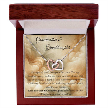 Grandma Gift for Granddaughter Interlocking Hearts Necklace as Christmas or Birthday Gift