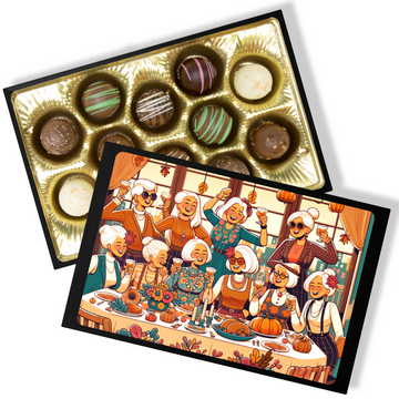 Groovy Grandmas Family Thanksgiving Chocolate 12 Truffles Gift Box