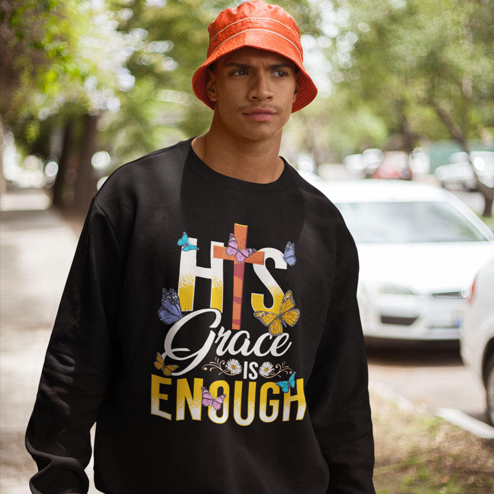 His Grace Is Enough | Black Crewneck