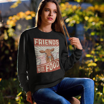 Friends Not Food | Black Crewneck