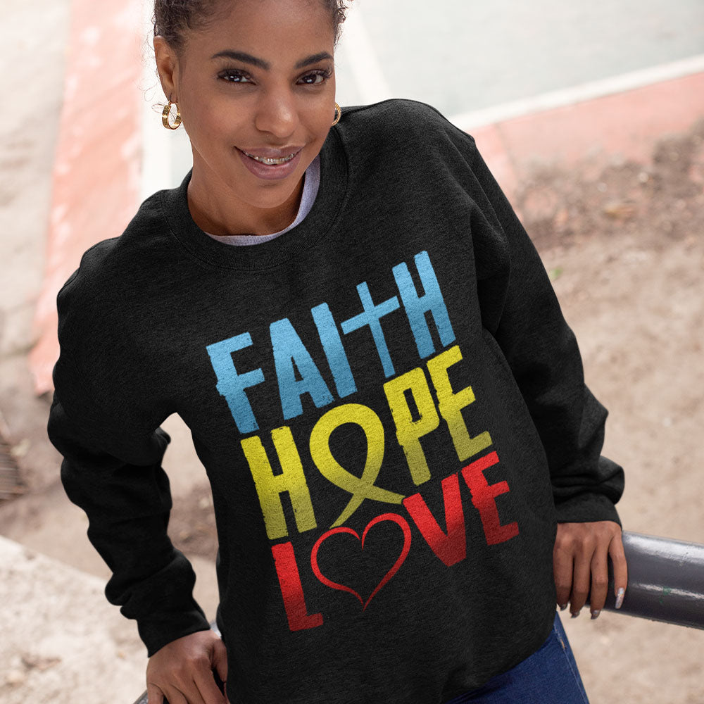 Faith Hope Love | Black Crewneck