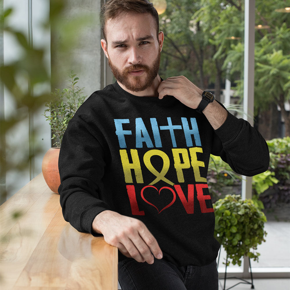 Faith Hope Love | Black Crewneck