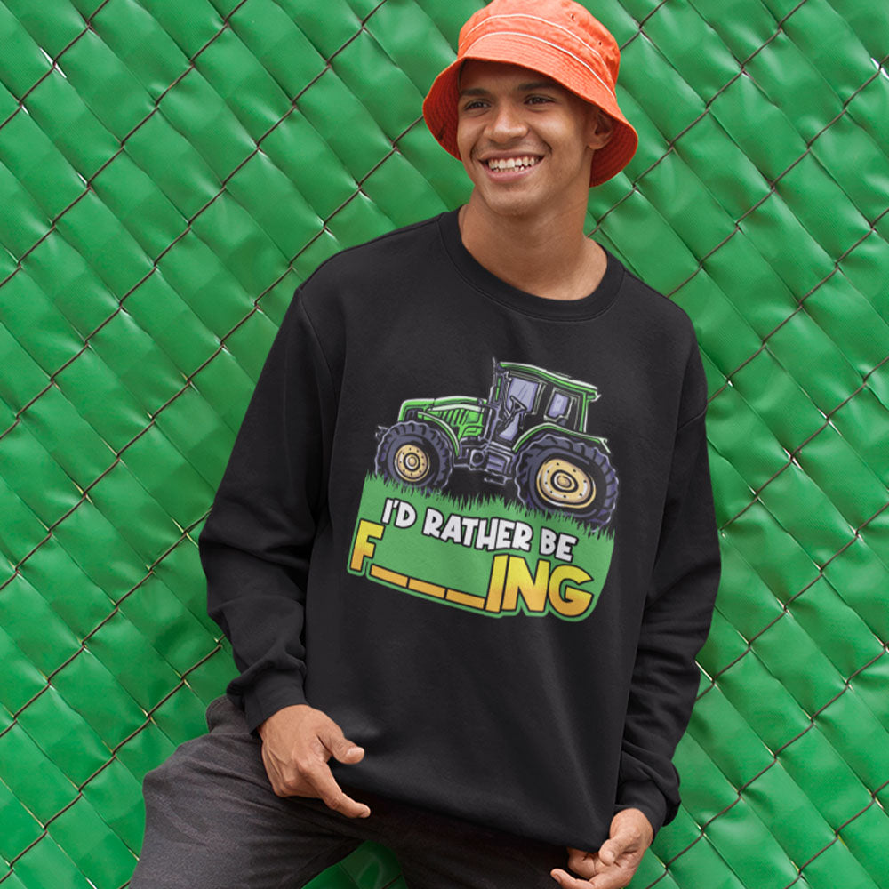 I'd Rather Be Farming | Black Crewneck