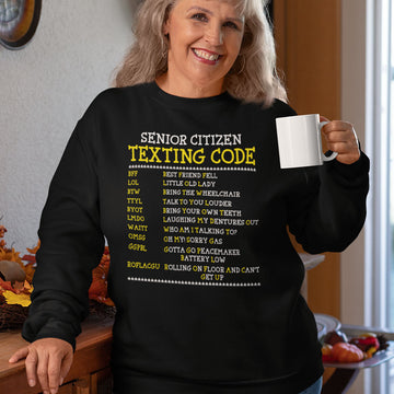 Senior Text Code | Black Crewneck