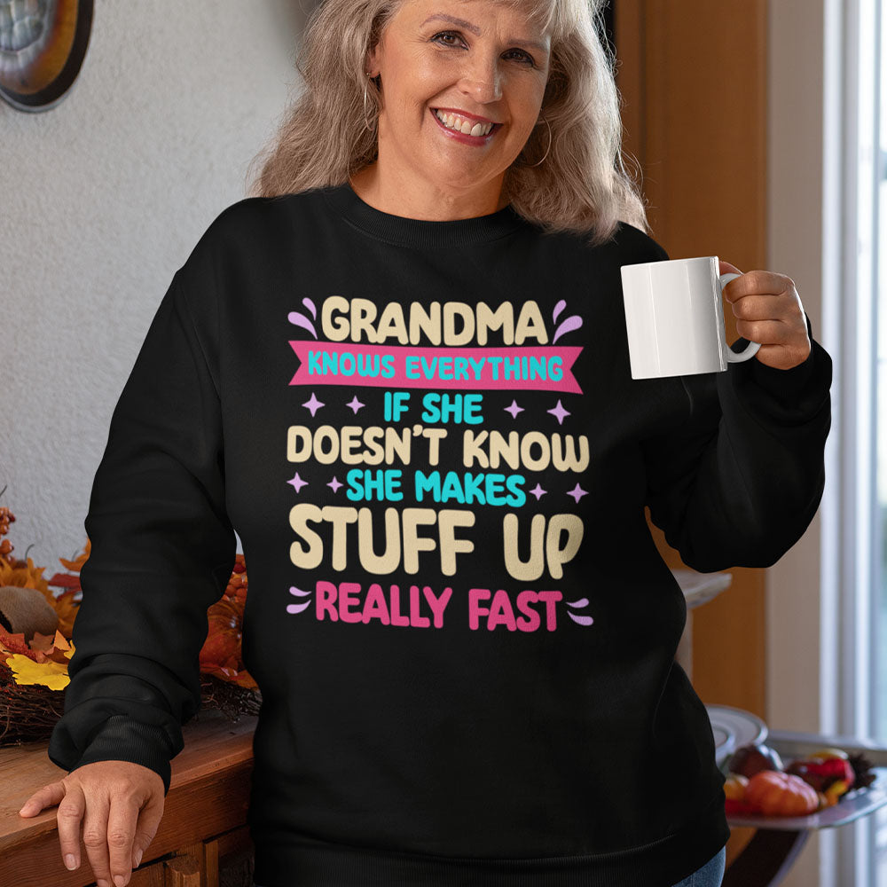 Grandma Knows | Black Crewneck