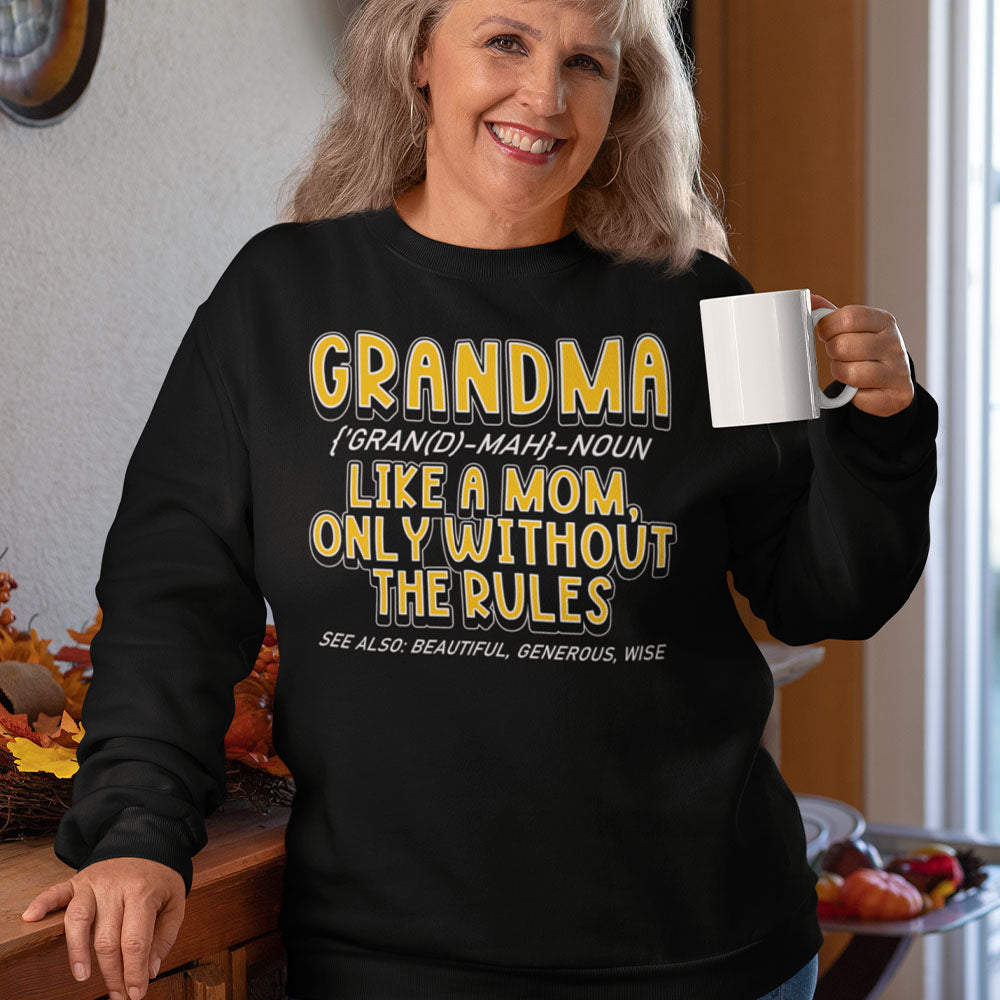 Grandma Rules | Black Crewneck