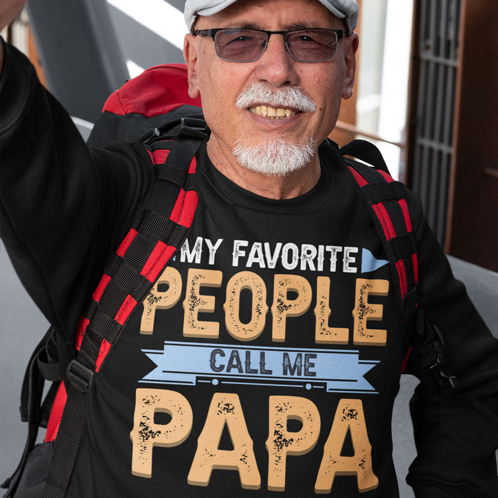 Favorite People Call Me Papa | Black Crewneck