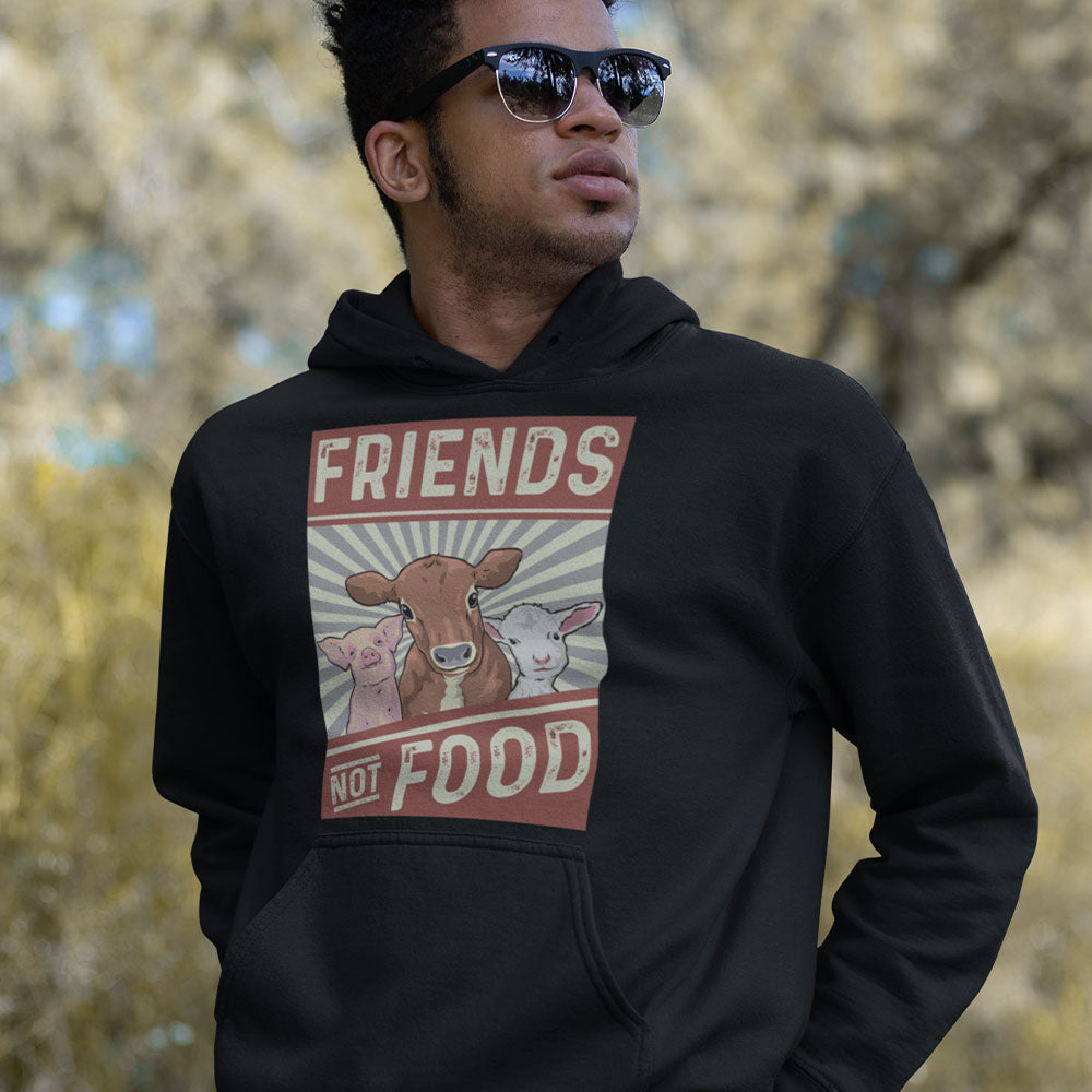 Friends Not Food | Black Hoodie