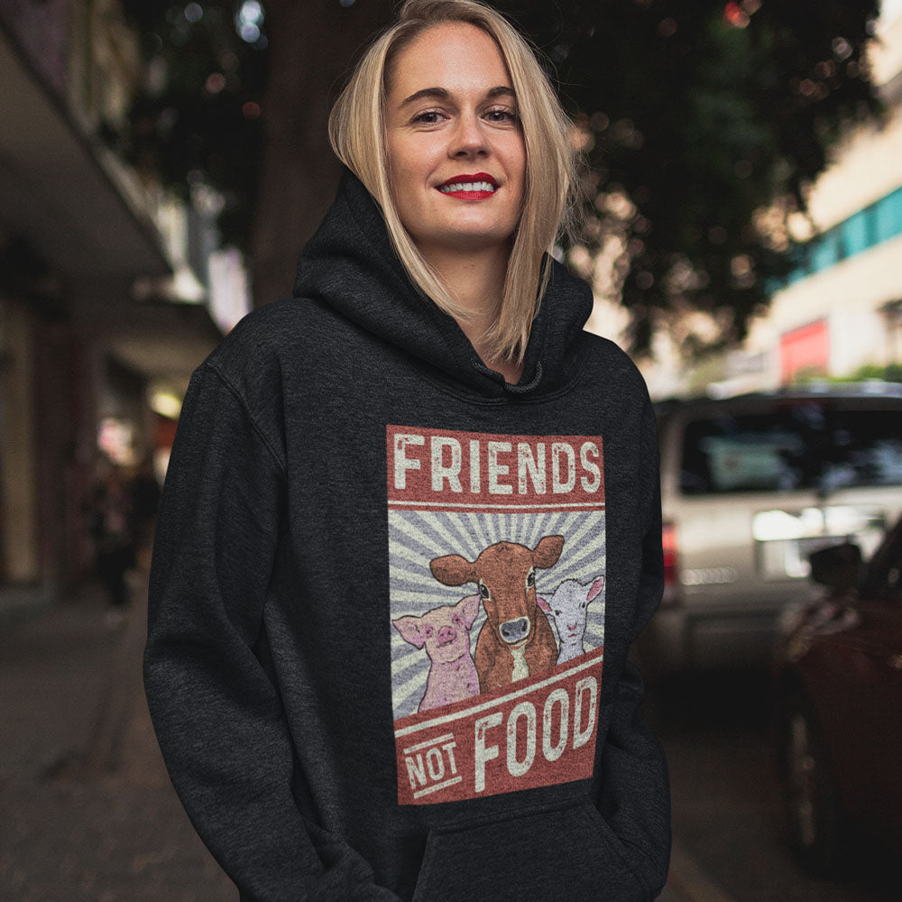 Friends Not Food | Black Hoodie