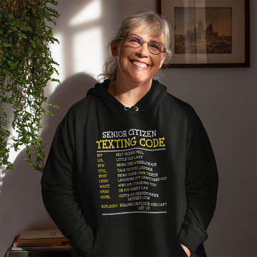 Senior Text Code | Black Hoodie