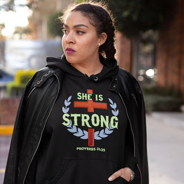 She Is Strong | Black Hoodie