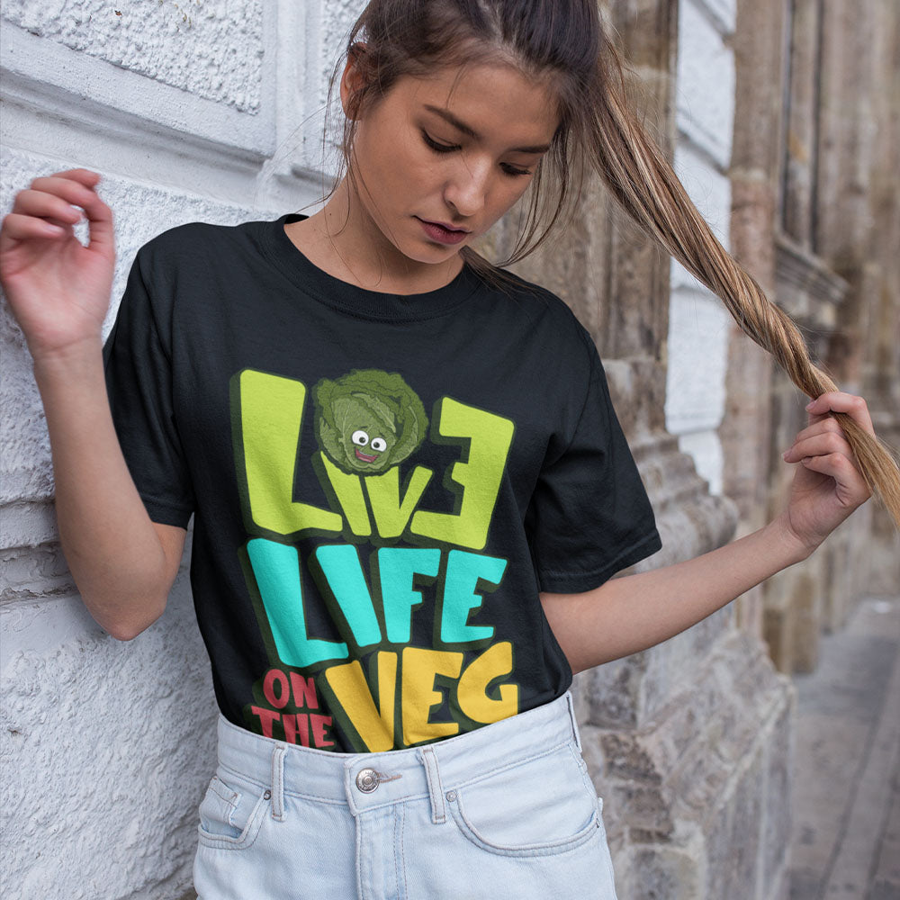 Life On The Veg | Black Tee Shirt