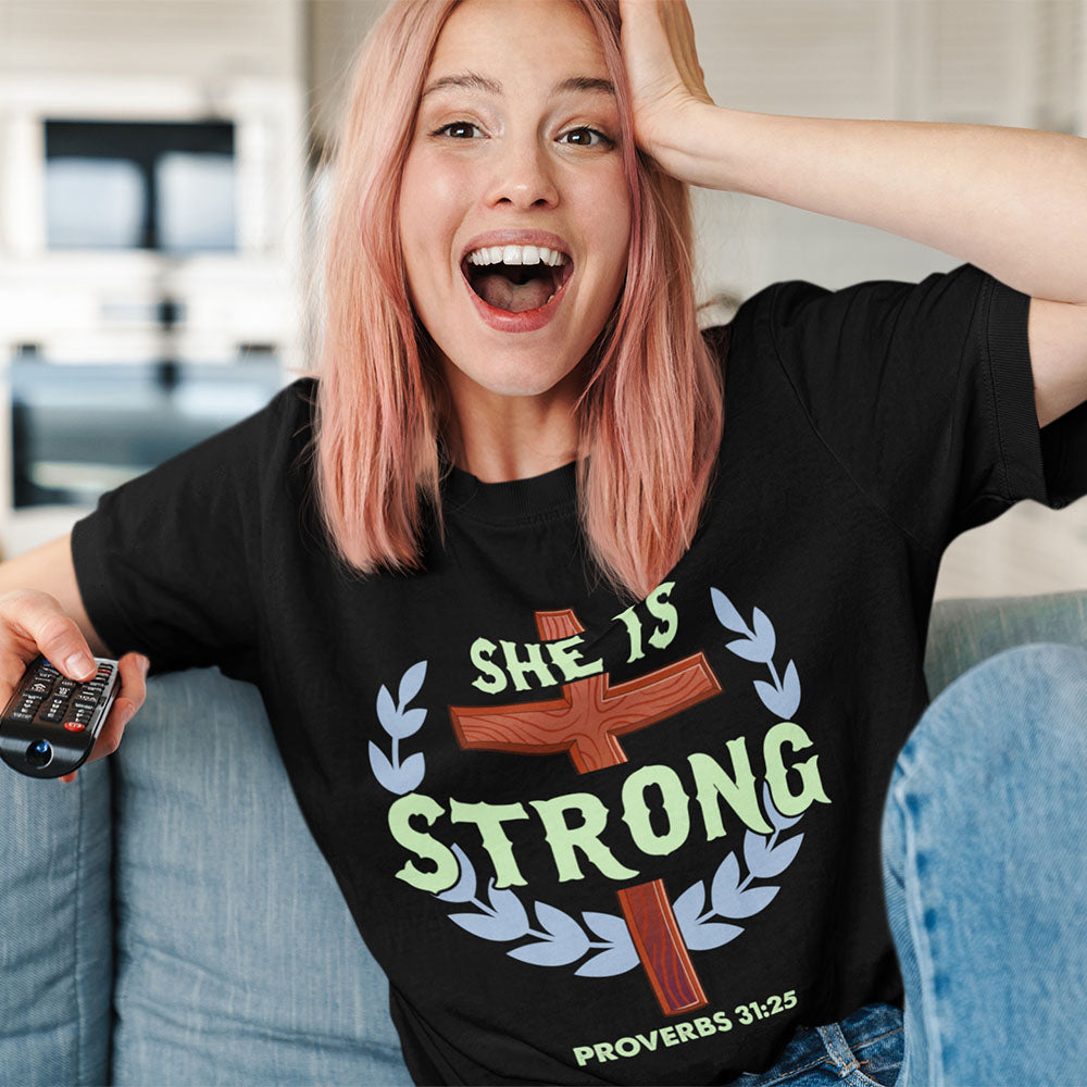 She Is Strong | Black Tee Shirt