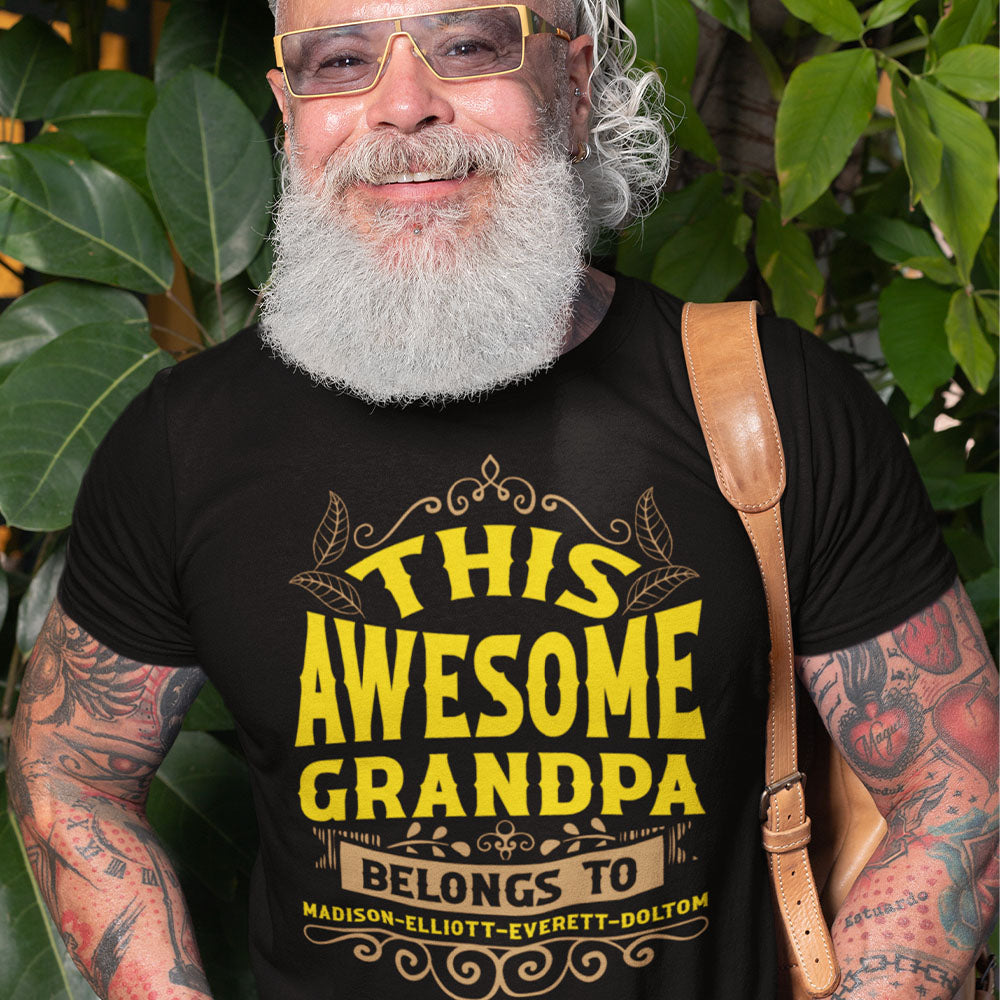 Awesome Grandpa | Black Tee Shirt