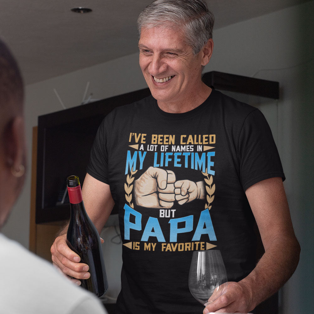 Favorite People Call Me Papa | Black Tee Shirt