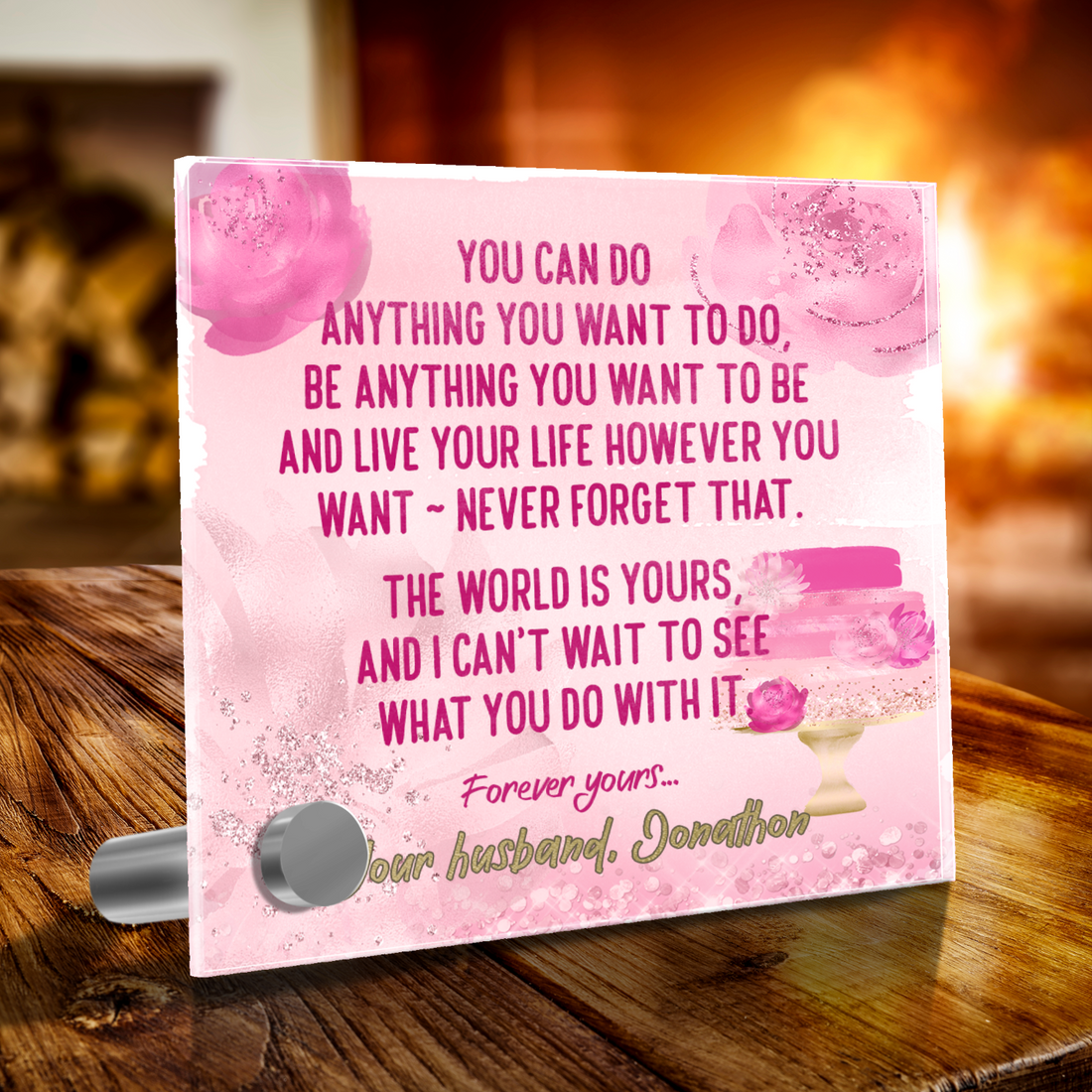 You Can Do Anything |  Lumenglass Message Stand & Jewelry
