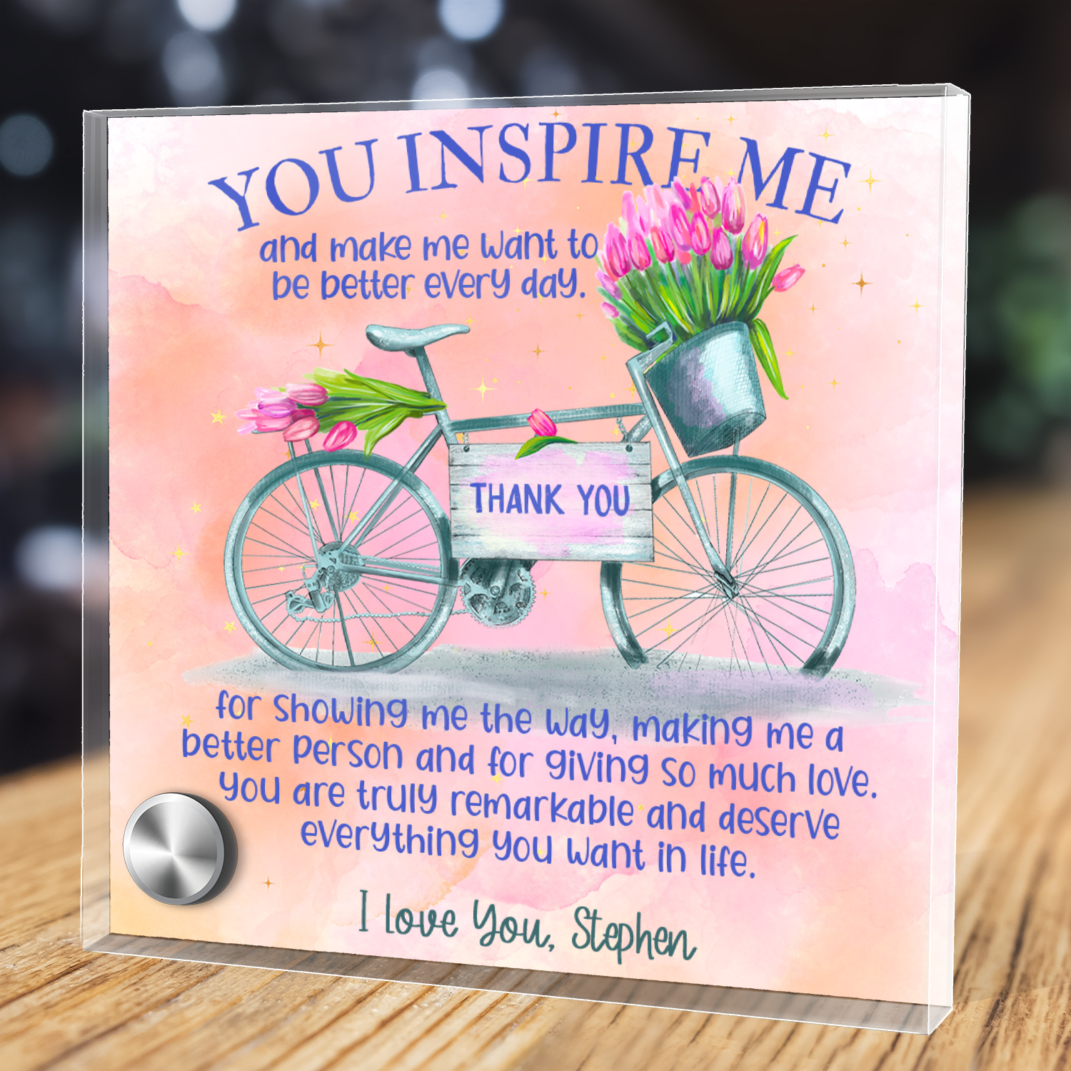 You Inspire Me |  Lumenglass Message Stand & Jewelry