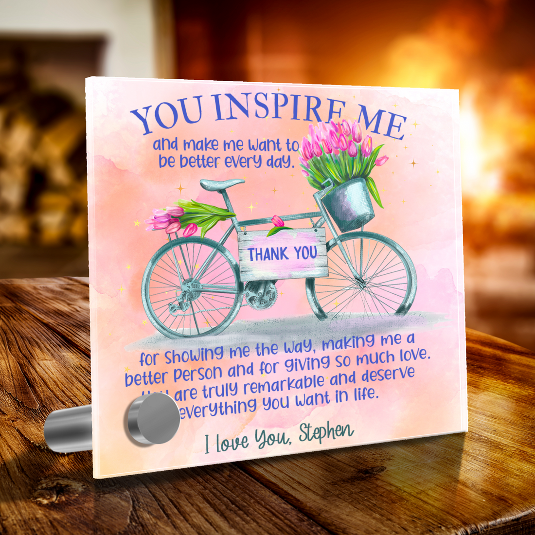 You Inspire Me |  Lumenglass Message Stand & Jewelry