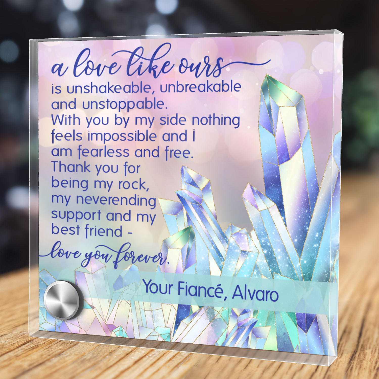 A Love Like Ours |  Lumenglass Message Stand & Jewelry