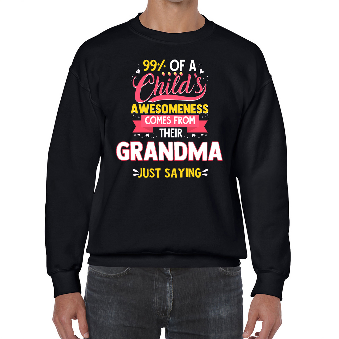 Awesome Grandkids | Black Crewneck