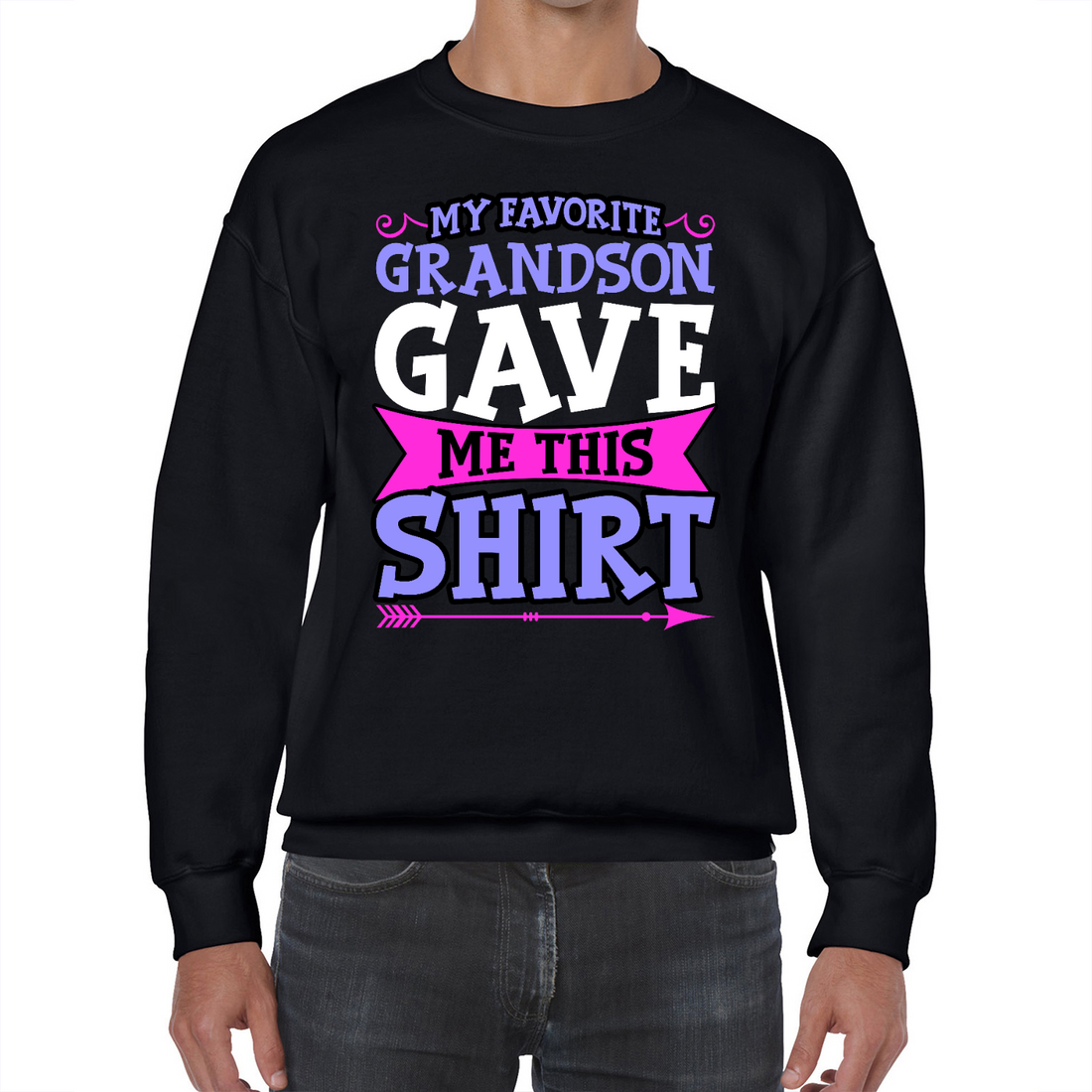 Favorite Grandson | Black Crewneck