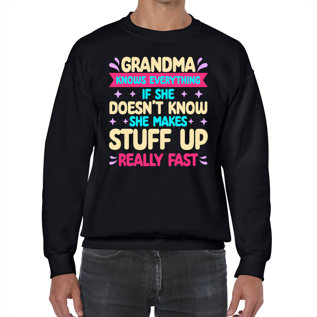 Grandma Knows | Black Crewneck
