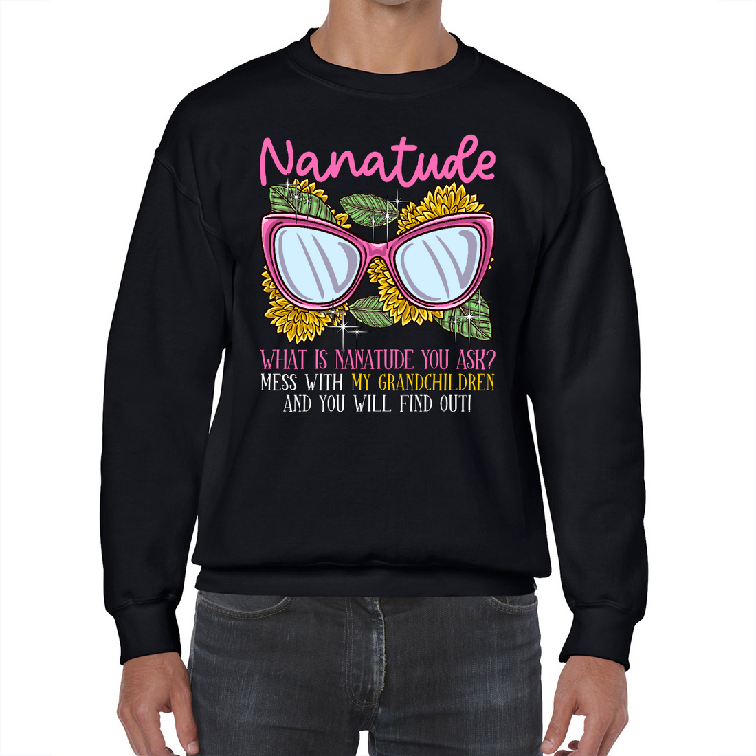 Nanatude | Black Crewneck