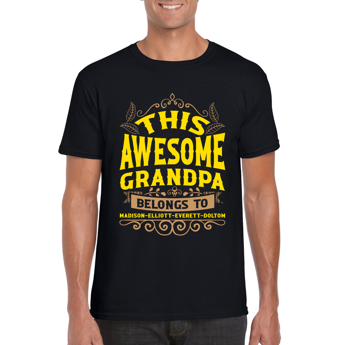 Awesome Grandpa | Black Tee Shirt