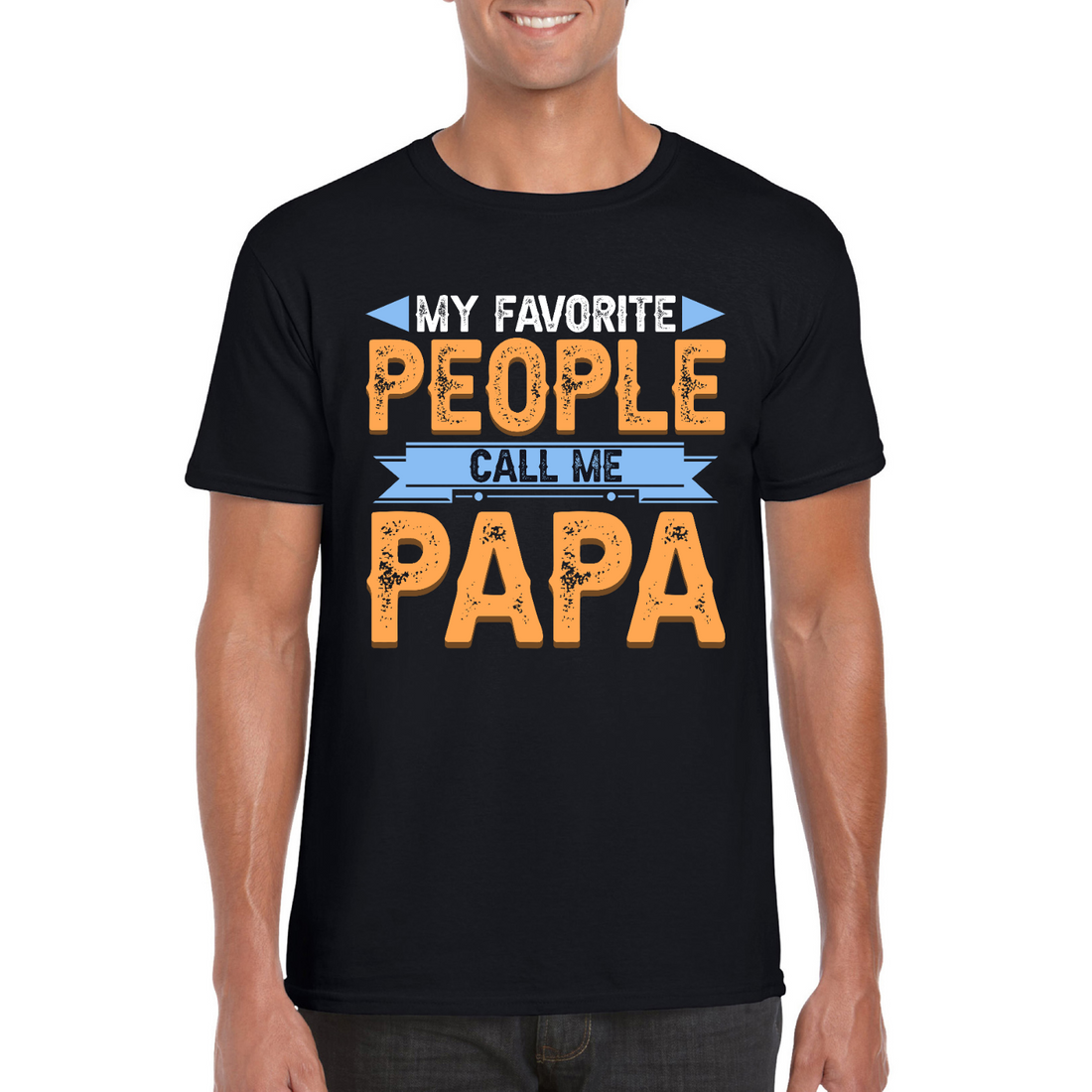 Favorite People Call Me Papa | Black Tee Shirt