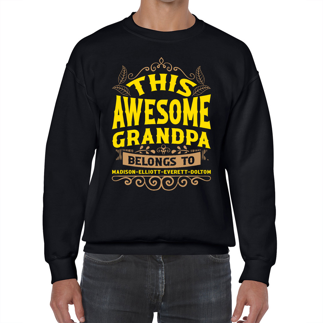 Awesome Grandpa | Black Crewneck