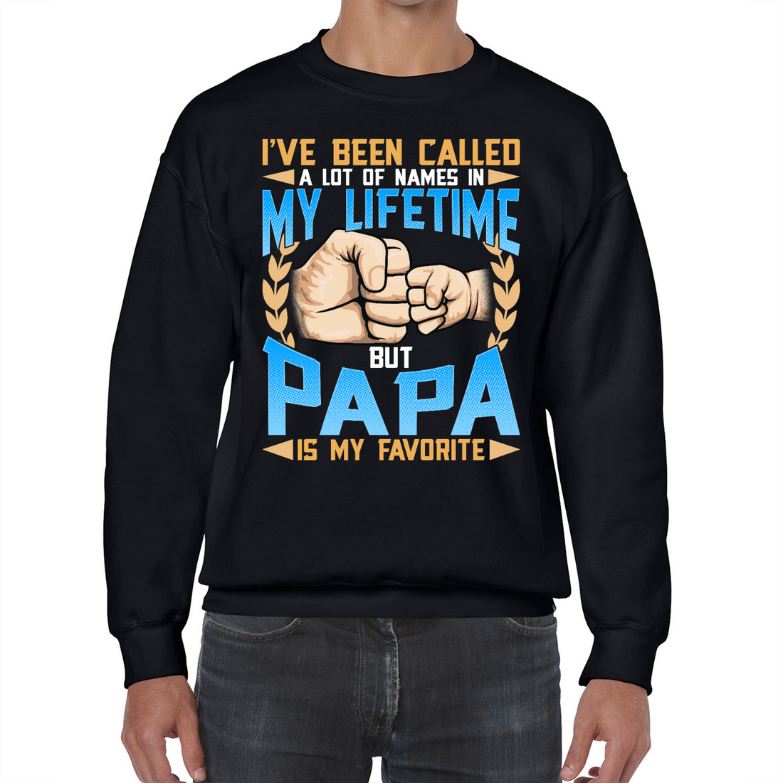 Papa | Black Crewneck