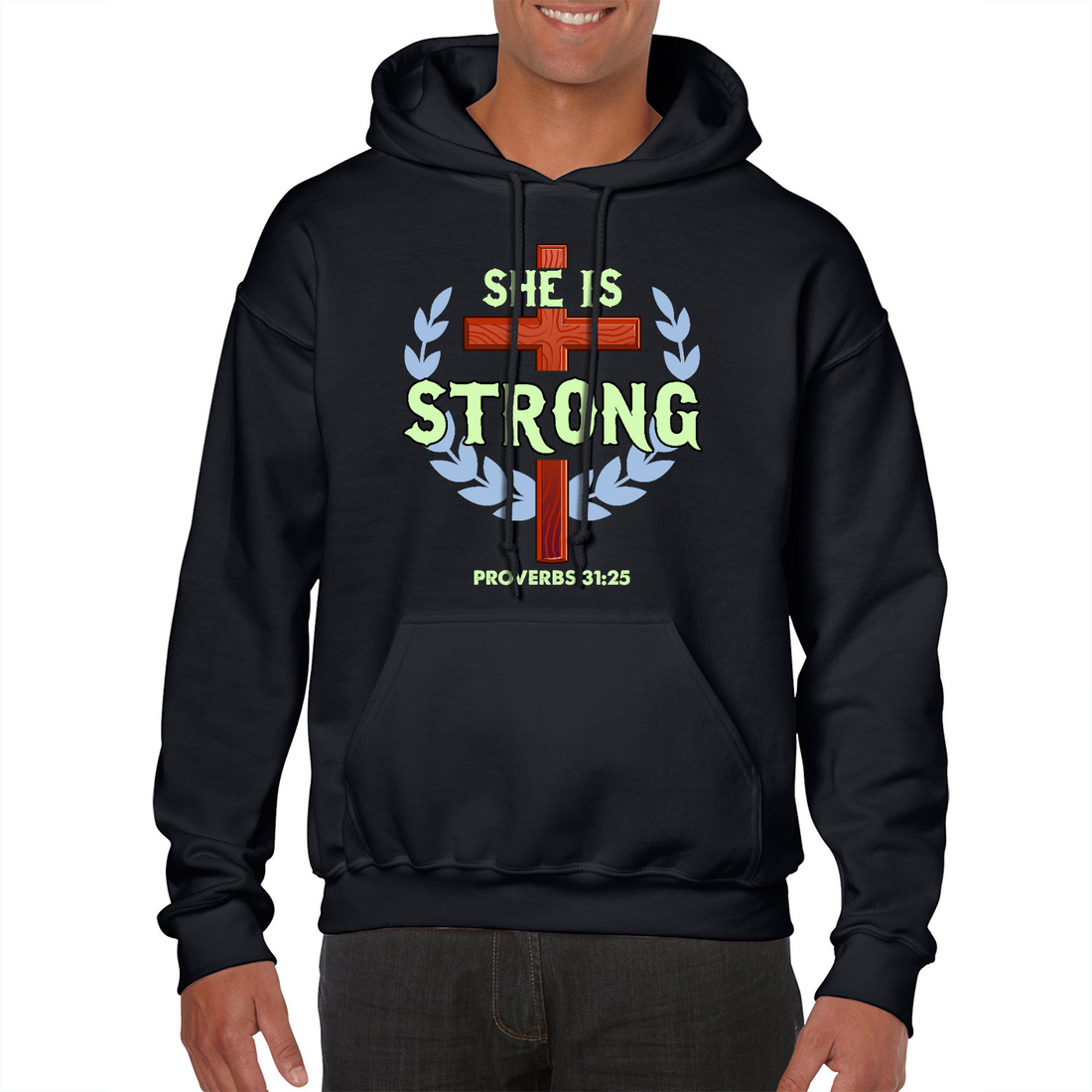 She Is Strong | Black Hoodie
