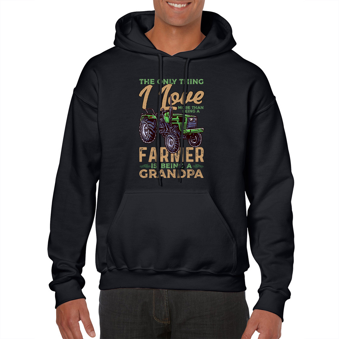 Grandpa Farmer | Black Hoodie