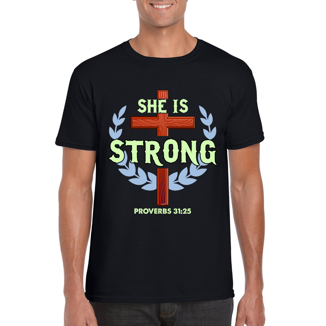 She Is Strong | Black Tee Shirt