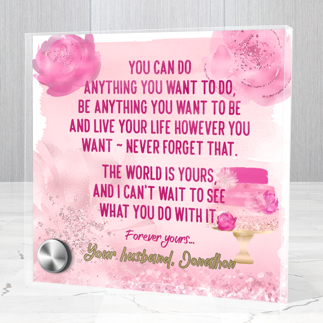 You Can Do Anything |  Lumenglass Message Stand