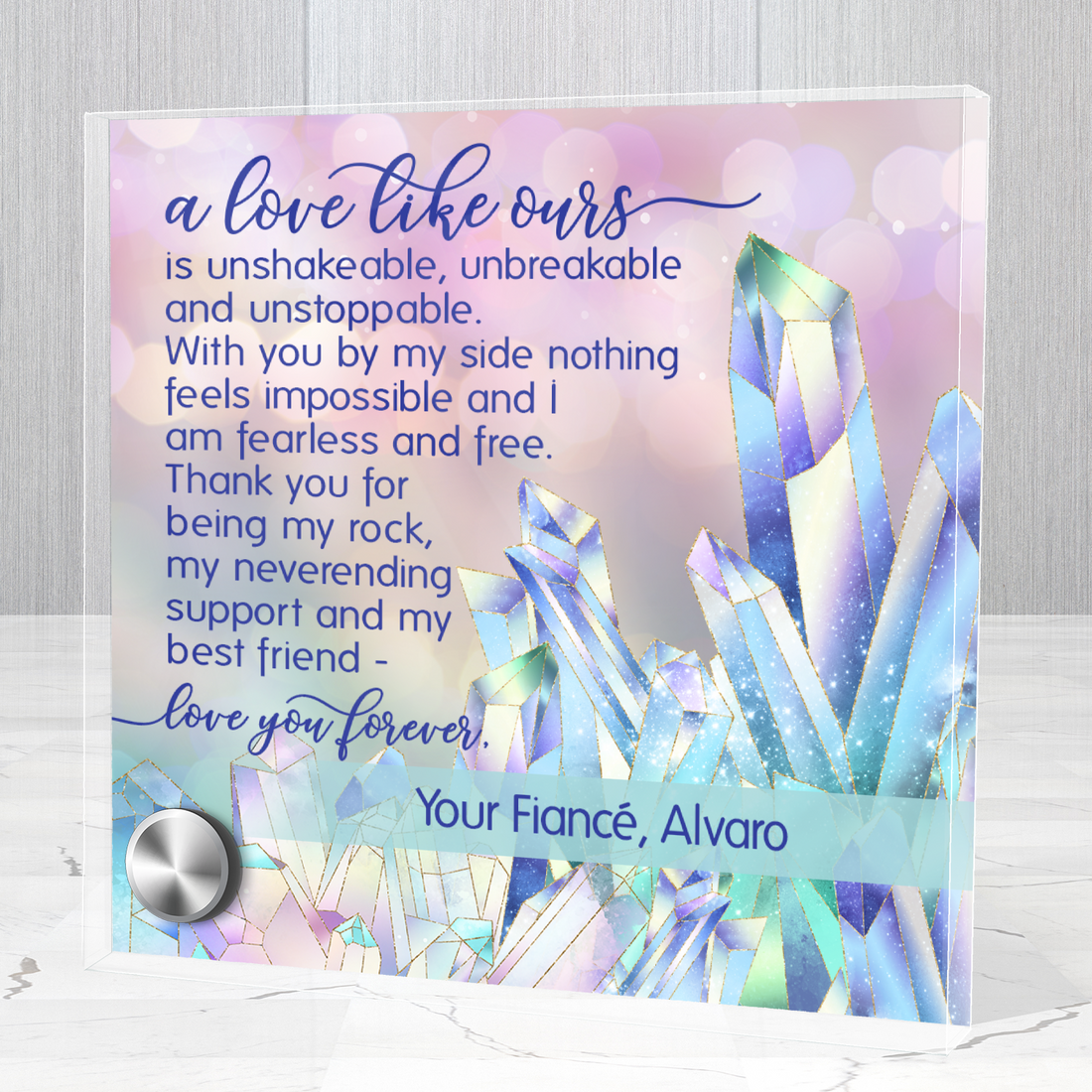 A Love Like Ours |  Lumenglass Message Stand