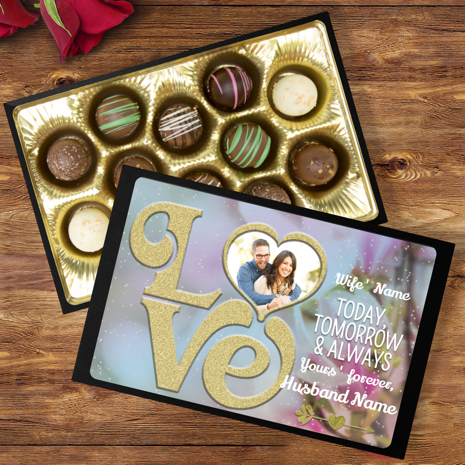 Personalized Gifts for Her, Handmade Chocolate truffle gift box For Wife