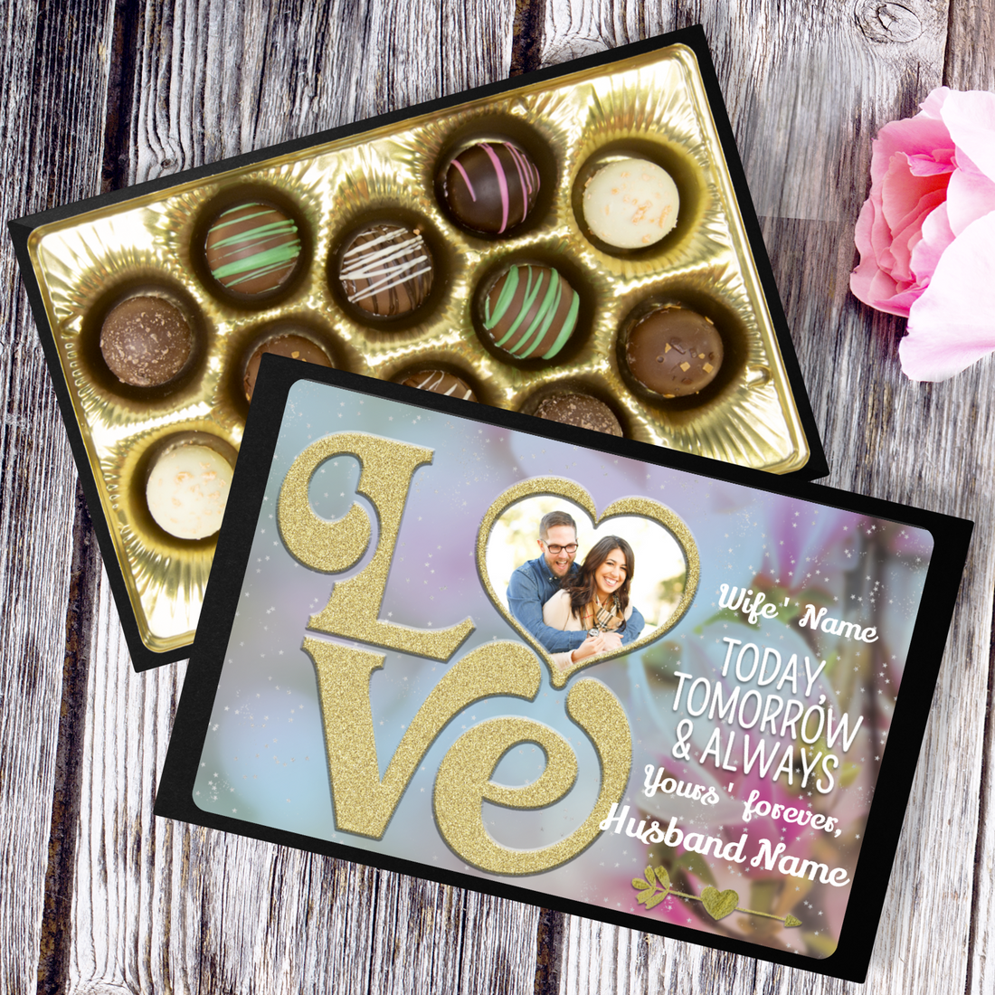 Personalized Gifts for Her, Handmade Chocolate truffle gift box For Wife