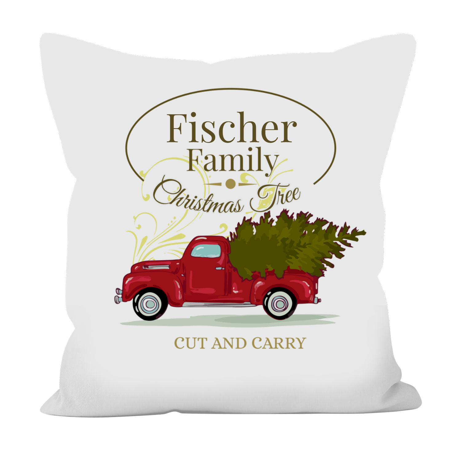 Personalized Christmas Truck Pillowcase - Christmas Tree Cushion - Christmas Decorative Pillow cover - Holiday Pillowcase - Christmas Gift