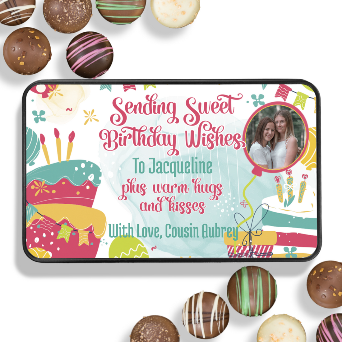 Personalized Sweet Birthday Wish Chocolate Box - Handmade Chocolate Truffles - Chocolate gift for bestfriend - Birthday gift for Friend