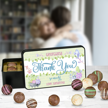 Personalized Thank you Chocolate Box - Handmade Chocolate Truffles - Chocolate gift for Wife - Chocolate gift for Mom - Anniversary Gift