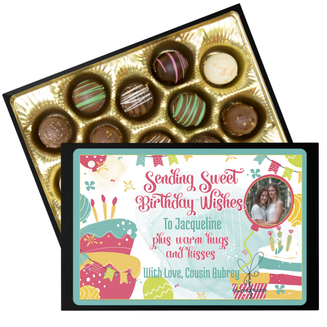 Personalized Sweet Birthday Wish Chocolate Box - Handmade Chocolate Truffles - Chocolate gift for bestfriend - Birthday gift for Friend