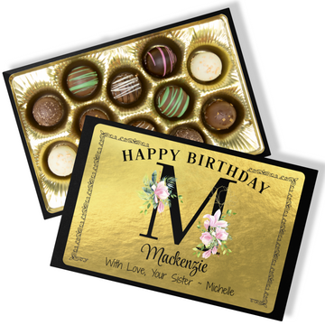 Personalized Birthday Chocolate Box - Handmade Chocolate Truffles - Chocolate gift for Sister - Chocolate gift for Friends - Birthday Gift