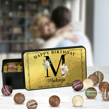 Personalized Birthday Chocolate Box - Handmade Chocolate Truffles - Chocolate gift for Sister - Chocolate gift for Friends - Birthday Gift