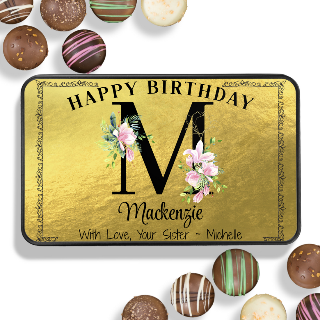 Personalized Birthday Chocolate Box - Handmade Chocolate Truffles - Chocolate gift for Sister - Chocolate gift for Friends - Birthday Gift