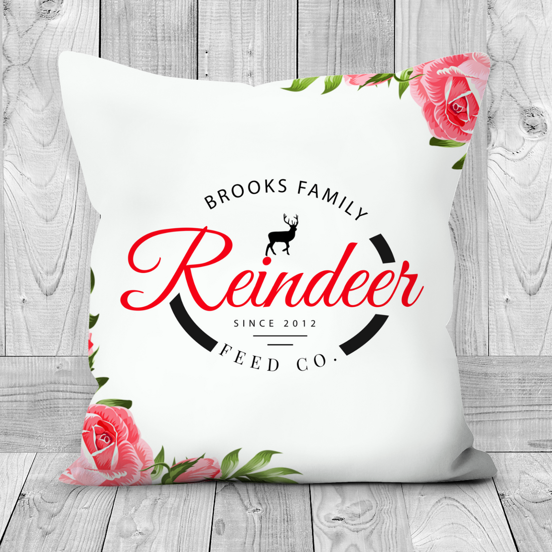 Personalized Reindeer Pillowcase - Merry Christmas 2022 Cushion - Christmas Decorative Pillow cover - Holiday Pillowcase - Christmas Gift