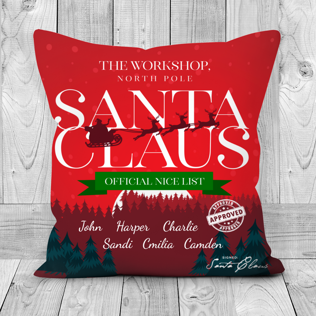 Personalized Official Nice List Pillowcase - Santa Claus Cushion - Christmas Decorative Pillow cover - Holiday Pillowcase - Christmas Gift