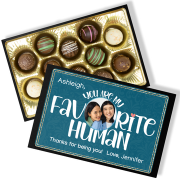 Personalized Favorite Human Chocolate Box - Handmade Chocolate Truffles - Thank You Gift for Friends - Customized Chocolate Gift