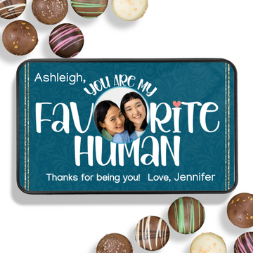 Personalized Favorite Human Chocolate Box - Handmade Chocolate Truffles - Thank You Gift for Friends - Customized Chocolate Gift