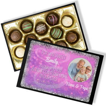 Personalized Thank You Chocolate Box - Handmade Chocolate Truffles - Gift for Granddaughter - Grandparents Gift - Customized Chocolate Gift